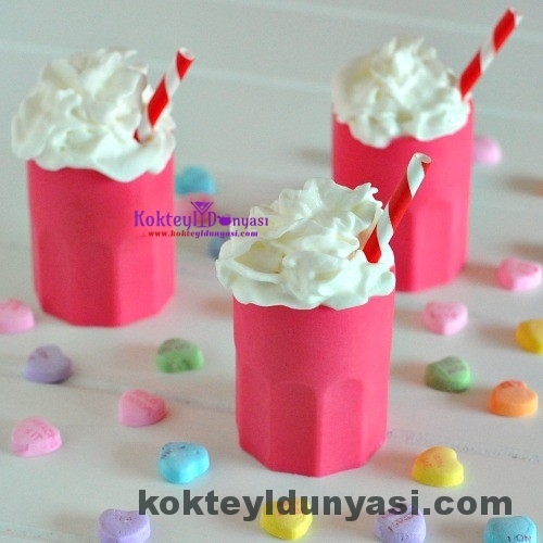 Spicy hot shots in pink (white) chocolate glasses