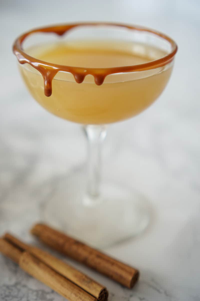 Caramel Apple and Spiced Rum Cocktail