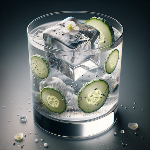 Crystal Elixir, Mesmerizing cocktail with cucumber, elderflower, lime, rose water, vodka